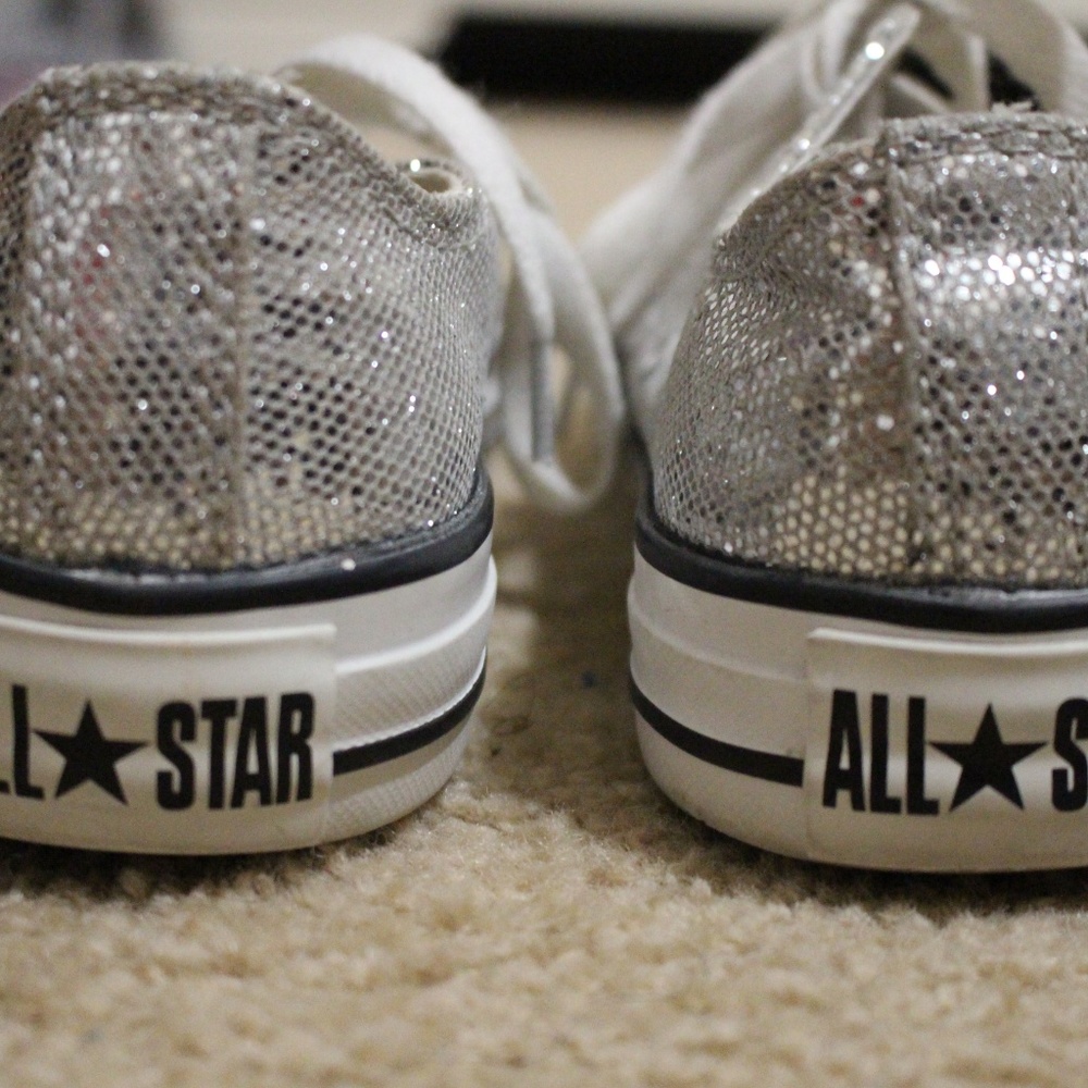 Silver Sequined Converse - Picture 3 of 4